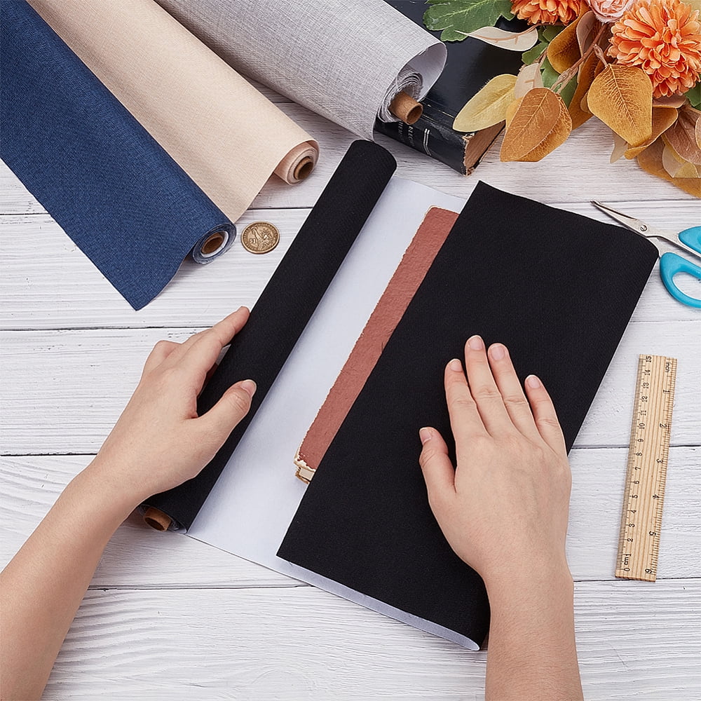 4 Colors 51 x 11.8 Book Cloth Linen Fabric Surface Paper Backed Bookbinding Book Cover for Book Binding Supplies Scrapbooking Protector Bookcloth