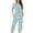 Light Blue, variant on Wensltd Women Print Two Piece Sleepwear Set Short Sleeve Comfy Capri Pants with Side Pockets for All Season
