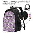 thumbnail image 2 of Wukai Violets Flowers Travel Laptop Backpack: Business Water-Resistant Bag with USB Charging Port, Ideal College Backpack for Men & Women, 2 of 6