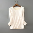 thumbnail image 2 of Womens Long Sleeve Tops T Shirts Thermal Soft Layered Base Layer Winter Warm Comfort Fit Fall Clothes for Women Tees Blouses White L, 2 of 9