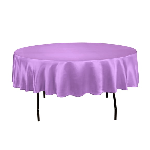 90 in. Round Satin Tablecloth Lavender