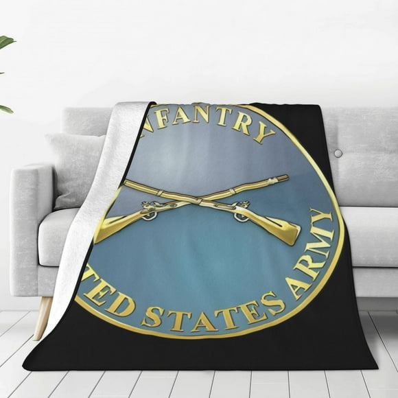 Infantry Us Army Fort Benning Ga Funny Guns With Sword Fleece Blanket Super Soft Cozy Throw Blanket, Lightweight Fuzzy Comfy Flannel Blanket Warm Plush Throw Blankets For Couch, Sofa, Bed