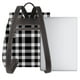 thumbnail image 3 of Balery White And Black Plaid Mochila de Cuero para Mujeres, Gran Capacidad, Bolsa de Viaje Multifuncional, Mochila de Cuero y Bolsa de Hombro para Mujeres, 3 of 4