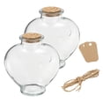 thumbnail image 1 of Uxcell 2 Pcs 12 oz/400ML Frascos de vidrio transparente en forma de corazón con tapa de corcho, cuerda y etiquetas en blanco para decoraciones de Halloween, 1 of 5