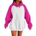 thumbnail image 2 of Womens Oversized Hoodies Fleece Sweatshirts Lightweight Casual Comfy Color Block Tops Fall Fashion Outfits with Pockets, 2 of 5