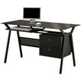 thumbnail image 1 of Coaster Weaving 2-Drawer Metal Computer Desk Black and Chrome, 1 of 3