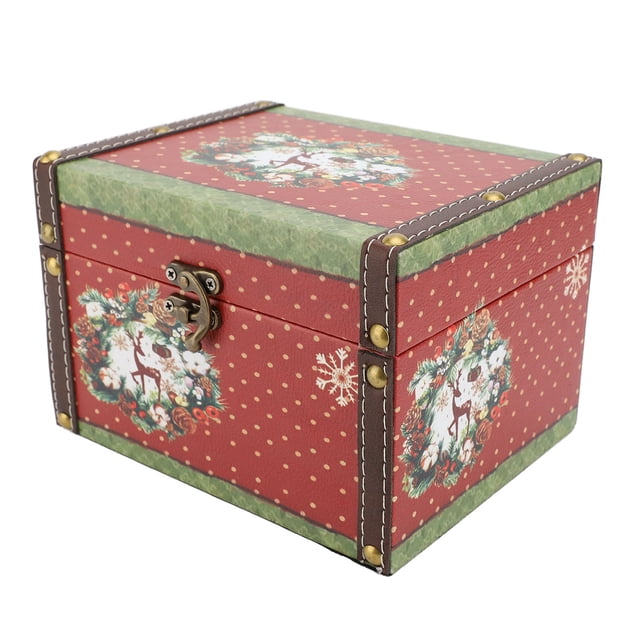 Caja De Almacenamiento De Madera Vintage, Caja De Almacenamiento De Cuero Para Tesoros, Caja De Almacenamiento De Recuerdos Para Colección, Decoración