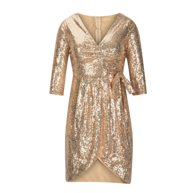 gold sparkle evening dress Sparkle Gold Sequins Mermaid Evening Gowns Chic Strapless Prom Dresses