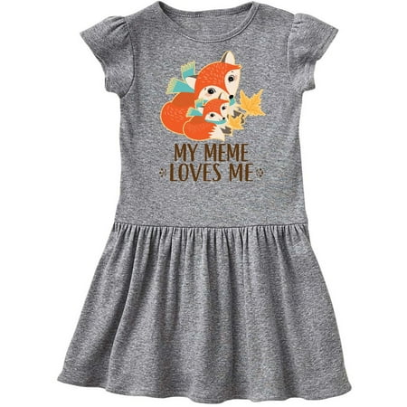 

Inktastic Meme Loves Me Gift Fox Gift Toddler Girl Dress