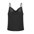 thumbnail image 3 of Beach Vacation Clothes for Women Top Pack Women Cowl Neck Top for Crop Spaghetti Checke Line Womens Athletic Concert Tops Color Changing Sequin Body Suit Tops Outdoor Foam Wom Black L, 3 of 4