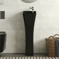 thumbnail image 2 of 35 in. Tall Ceramic Rectangular Pedestal Bathroom Sink in Black with Single Faucet Hole and Overflow  DV-1P529B, 2 of 13