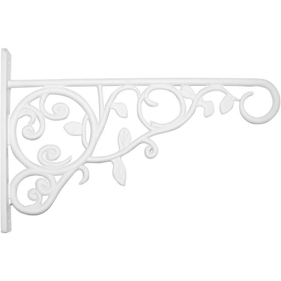 Panacea 100057107, White, 9" Plant Bracket with Leaves, 9", 9"