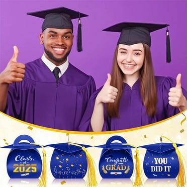 mtvxesu E-commerce product title: 50-Piece Graduation Candy Box Set Doctoral Hat Foldable Small Gift Box for Graduation Party Favors Teacher Thank-You Gifts and Candy or Accessories Storage