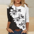 thumbnail image 2 of Kezqiaxn Womens Plus Size Tops Summer 3/4 Sleeve Crew Neck Loose Shirts Cute Dressy Casual Clothing Business Work Blouse, 2 of 5