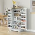 thumbnail image 2 of HOMCOM Kitchen Pantry Storage Cabinet with Adjustable Shelves Cream White, 2 of 10