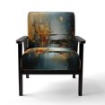 thumbnail image 4 of Designart "Blue Orange Bold Energy I" Chaise d'Appoint Abstraite Collages Turquoise - Fauteuil Moderne pour Salon, 4 of 7