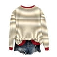 thumbnail image 4 of Blmnix Coffee Womens Sweatshirts Crew Neck Christmas Long Sleeve Women Tops Dressy Casual Striped Sweatshirt Clothes, 4 of 7