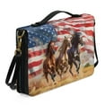 thumbnail image 2 of FORUDESIGNS Horse American Flag Pattern Bible Cover for Women Men Large Capacity Church Bag Bible Protective Lightweight Bible Carrier with Shoulder Strap StrapChristian Bible Accessories, M, 2 of 7
