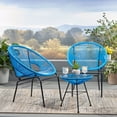 thumbnail image 2 of Chrissy Outdoor Modern 2 Seater Faux Rattan Chat Set, Blue and Black, 2 of 9