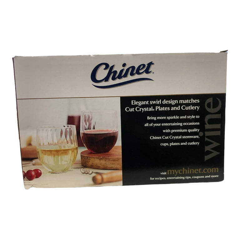 Chinet Cut Crystal 15 oz Stemless Wine Glasses - 24 count