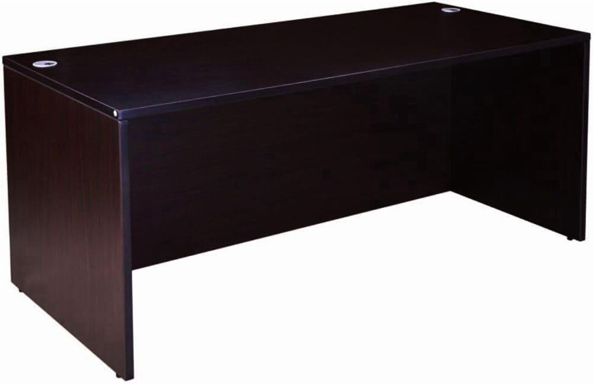 Boss Office Products L-Shape Desk with 2 Pedestals in Mocha