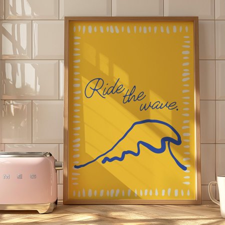 Surf Poster Coastal Art Colorful Abstract Coastal Beach House Wall Art Print Dining Kitchen Print Meet Me At The Beach Fisherman Aesthetic Wall Art Modern Wall Decor 16x24 UNFRAMED