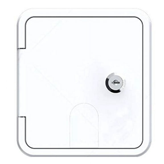 Seaflo Low Profile Square Cable Hatch 6" x 6.5" White RV Camper Electric Cord Cover with Lock