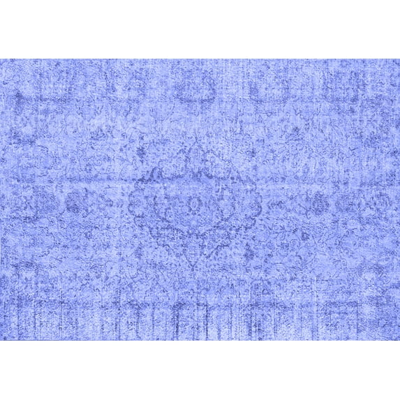 Ahgly Company Machine Washable Indoor Rectangle Persian Blue Traditional Area Rugs, 8' x 10'