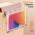 thumbnail image 3 of JETech Detachable Case for iPad 9/8/7 (10.2-Inch, 2021/2020/2019 Model, 9th/8th/7th Generation) with Pencil Holder, Removable Magnetic Cover Trifold Stand Clear Back, Auto Wake/Sleep (Rose Gold), 3 of 6