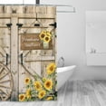 thumbnail image 3 of HVEST Rustic Barn Door Shower Curtain Barn Door and Sunflower Farmhouse Shower Curtain - Modern Farmhouse Bathroom Decor, Waterproof Polyester Fabric, Includes 10 Hooks, 60x72 Inches, 3 of 5