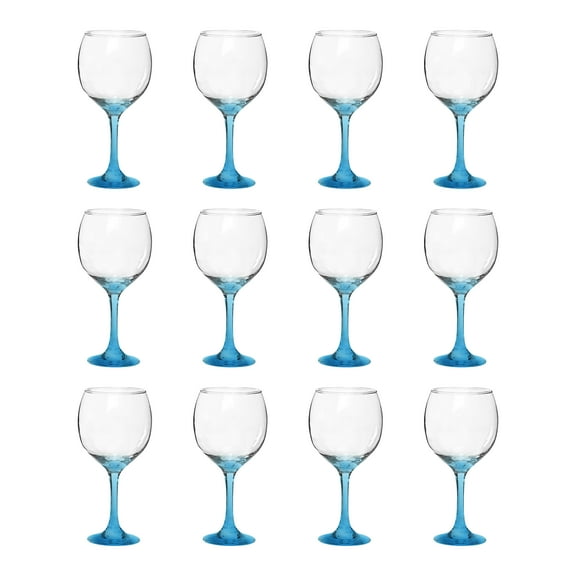 Premiere Wedding Wine Glasses 20.5 oz. Set of 12, Bulk Pack - Restaurant Glassware, Perfect for Red Wine or White Wine - Blue