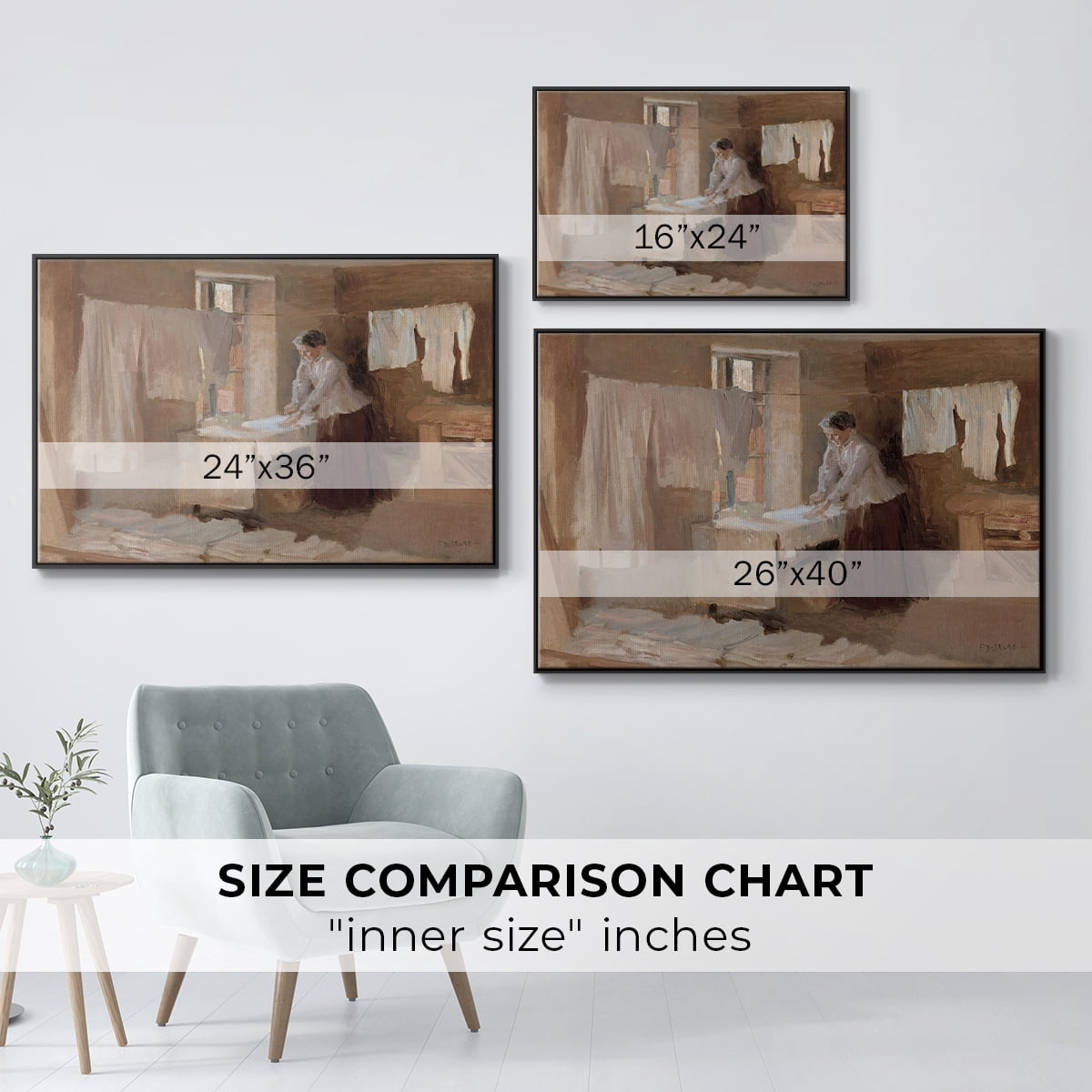 Vintage Landscape-CCCLX By Wexford Home Framed in Black Wood Gallery Wrapped Canvas 27 in. x 41 in.