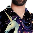 thumbnail image 5 of Starry Unicorn Men's Casual Hawaiian Shirts, Printed Button Down Short Sleeve Summer Beach Tops with Spread Collar - Unisex, 5 of 6