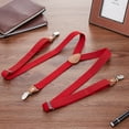 thumbnail image 5 of Buyless Fashion Leather End 2 Pack Suspenders for Men - 48" Elastic Adjustable Straps 1" - Y Shape - 5138-2-Red, 5 of 7