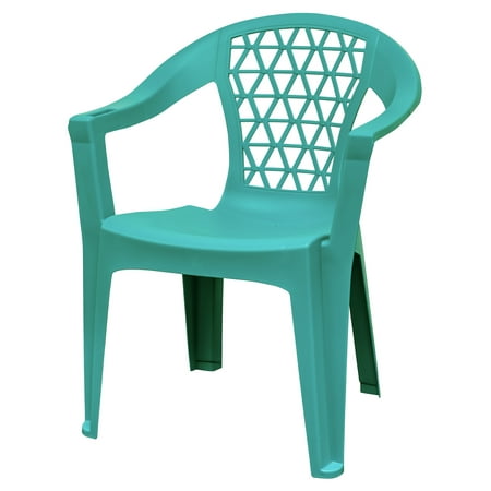 Adams Usa Resin Stack Chair With Phone Holder Turquoise Walmart Com