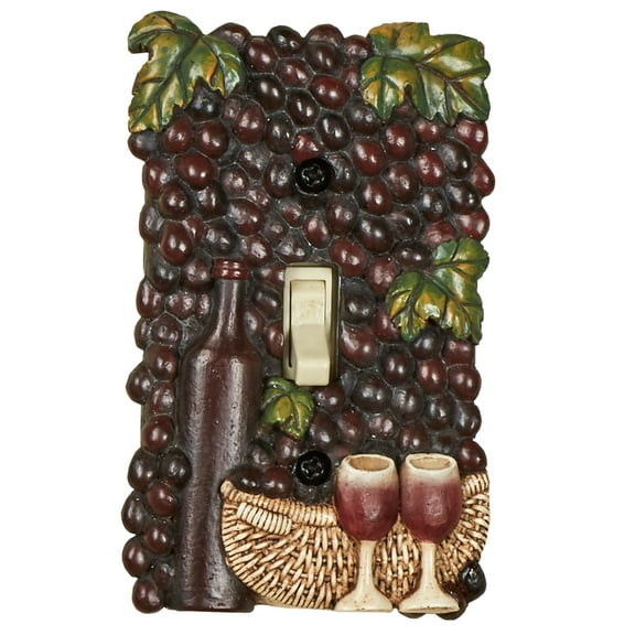 Wine Picnic Grapes Fruit Vintage Kitchen Dining Room Single Switchplate 1 Toggle Light Switch Cover Single Switchplate