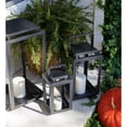 thumbnail image 6 of BIRDROCK HOME Decorative Lantern Candle Holders - Large Metal Cage for Indoor/Outdoor Use - Rustic Farmhouse Front Porch and Patio Decor - Hanging or Table Lamp for Home Decor - Gun Metal - Set of 3, 6 of 9