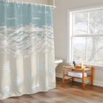 thumbnail image 4 of Ocean Beach Shower Curtain, Hand-Painting Abstract Beige Beach Blue Sea Star Shell Waterproof Shower Curtain Set with 12 Hooks Lightweight Bath Curtains Fabric Bathroom Decor 60x72 Inches, 4 of 9