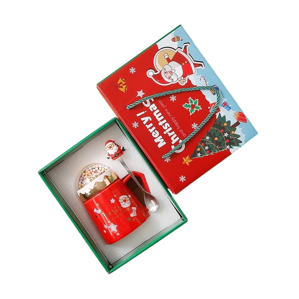 Advancent Taza de cerámica anticorrosión de 420ml con regalo que no se deforma para amigos, el mejor regalo, taza de tazas de Navidad Teteras rojo