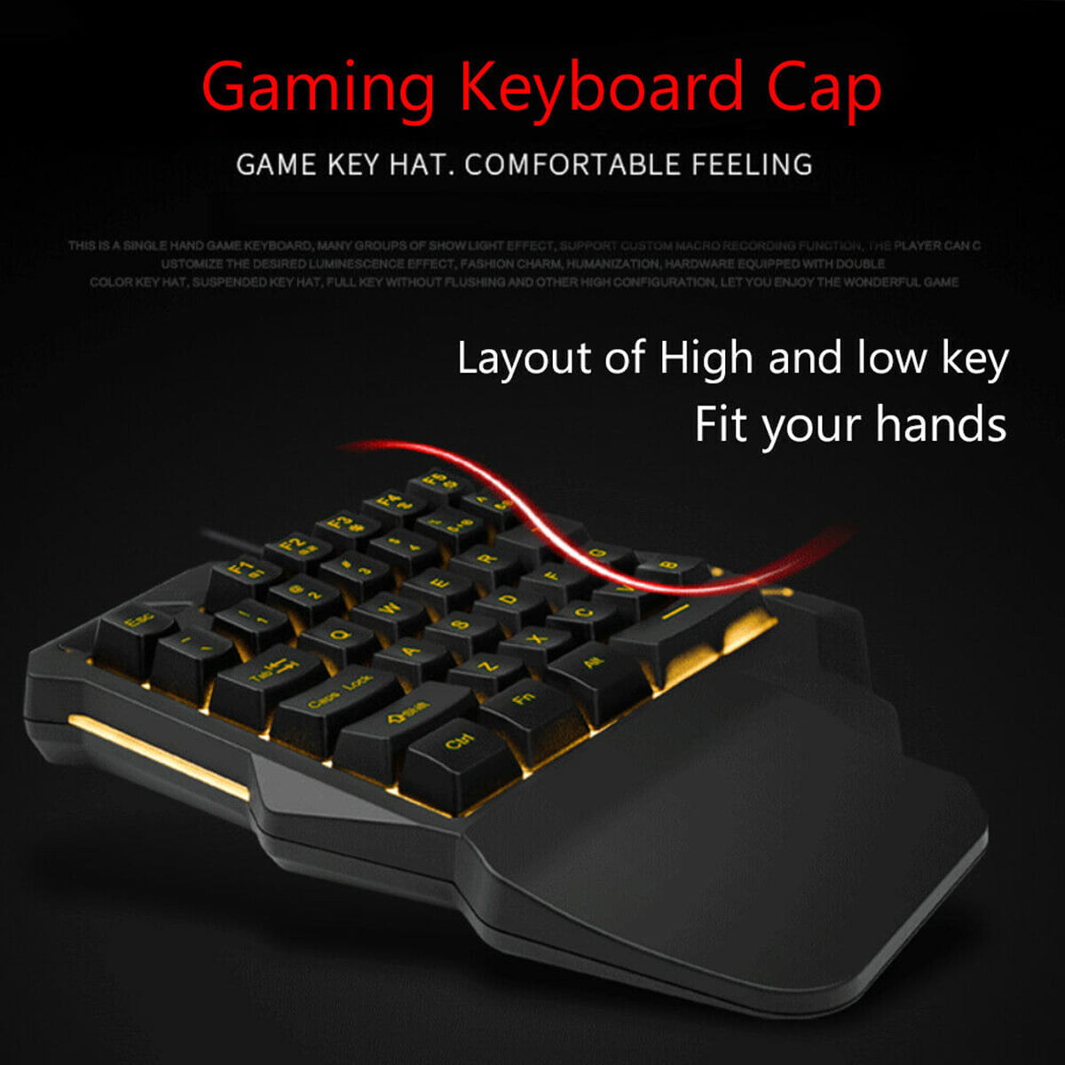  One Handed RGB Professional Gaming Keyboard And Mouse Combo, 35  Keys Portable PUBG, Half Keyboard Gaming Set for Laptop PC Xbox PS4 Switch  Gamer : Electronics