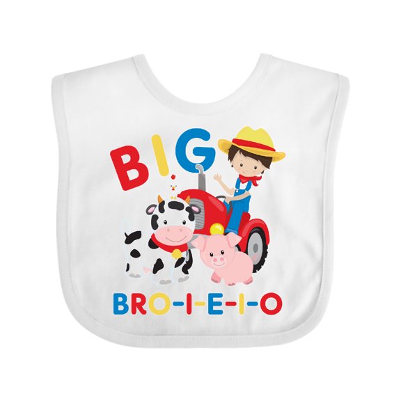 Inktastic Farmer Tractor EIEIO Big Bro Boys Baby Bib