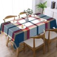 thumbnail image 3 of Blue Red And Beige Tartan Plaid Rectangular Tablecloth 55"x70" with Lace Edge, Washable Durable Table Cover for Dining, Indoor Outdoor Home Restaurant Decor, 3 of 5
