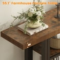 thumbnail image 5 of Meteorleg 55.1 Inch Console Table, 3 Tier Narrow Sofa Table with Foldable Table Top, Wood Entryway Behind Couch Table for Hallway, Living Room, 5 of 9