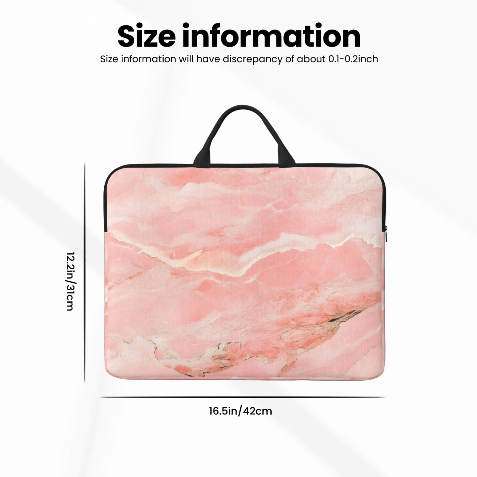 Laptop Sleeve Bag For Women Men 14inch Waterproof Durable Protective Computer Carrying Cover Handle Laptop Case Bag Pink Marble_4