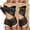 Black, variant on Tnhcen Color Block Satin Pajama Set Women's Contrast Trim Camisole & Shorts (S-XL) Comfortable