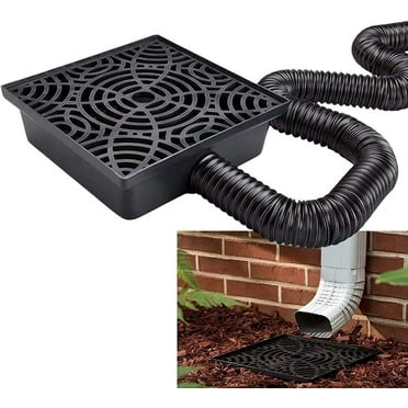 No Dig Low Profile Catch Basin Downspout Extension Kit, Black