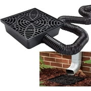 HowPlumb 12 Inch No Dig Low Profile Catch Basin Downspout Extension Kit, Black Gutter Accessories