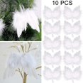 thumbnail image 1 of 10 piezas de alas de plumas blancas de ángel, adorno colgante para árbol de Navidad, 1 of 2