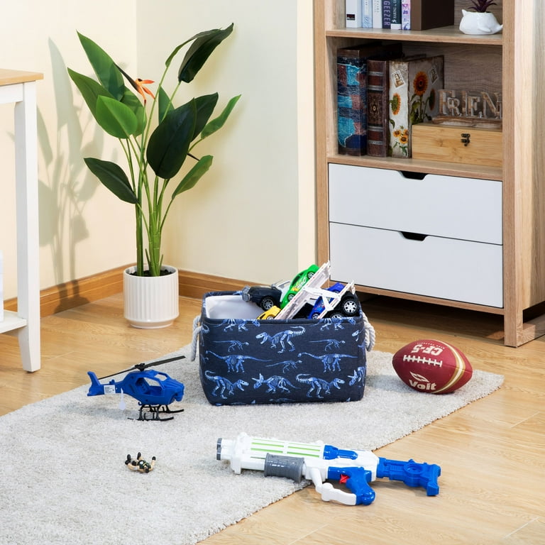 Your Zone Dinosaur Canvas Storage Bin with Handles, Kids Toy