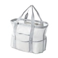 thumbnail image 2 of Bolso de playa de malla, bolsa de almacenamiento de red, bolso de mano para artículos esenciales de vacaciones en piscina, natación y viajes. Gris, 2 of 8